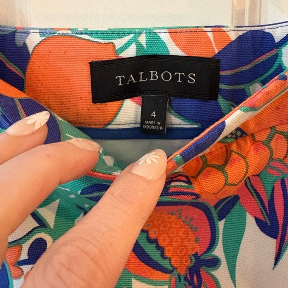 Talbots Canvas Cotton A-Line Skirt Fruits & Flowers - Size 4 - Picture 5 of 6
